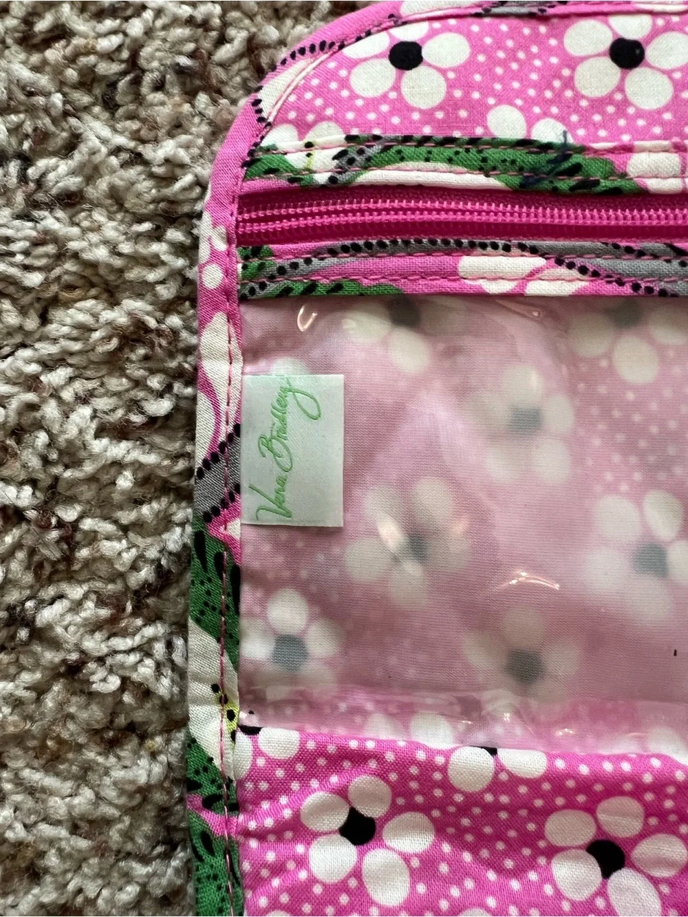 Vera Bradley Pink Quilted Floral travel beauty Bag